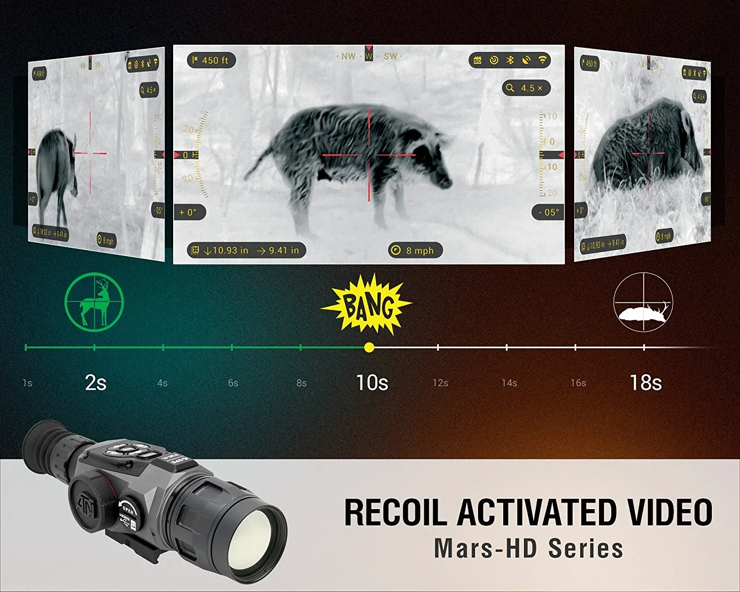 Интеллектуальный цифровой тепловизионный прицел ATNI MARS HD384 2 8x|Оптические прицелы|