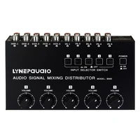 5-in 5-out audio signal selection mixing splitter  output independent volume adjustment RCA interface 2