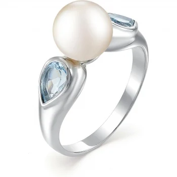 

Alcor ring with pearls and Topaz from silver