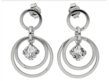 

Silver earrings rolex‑trained hoops concentric and Swarovski
