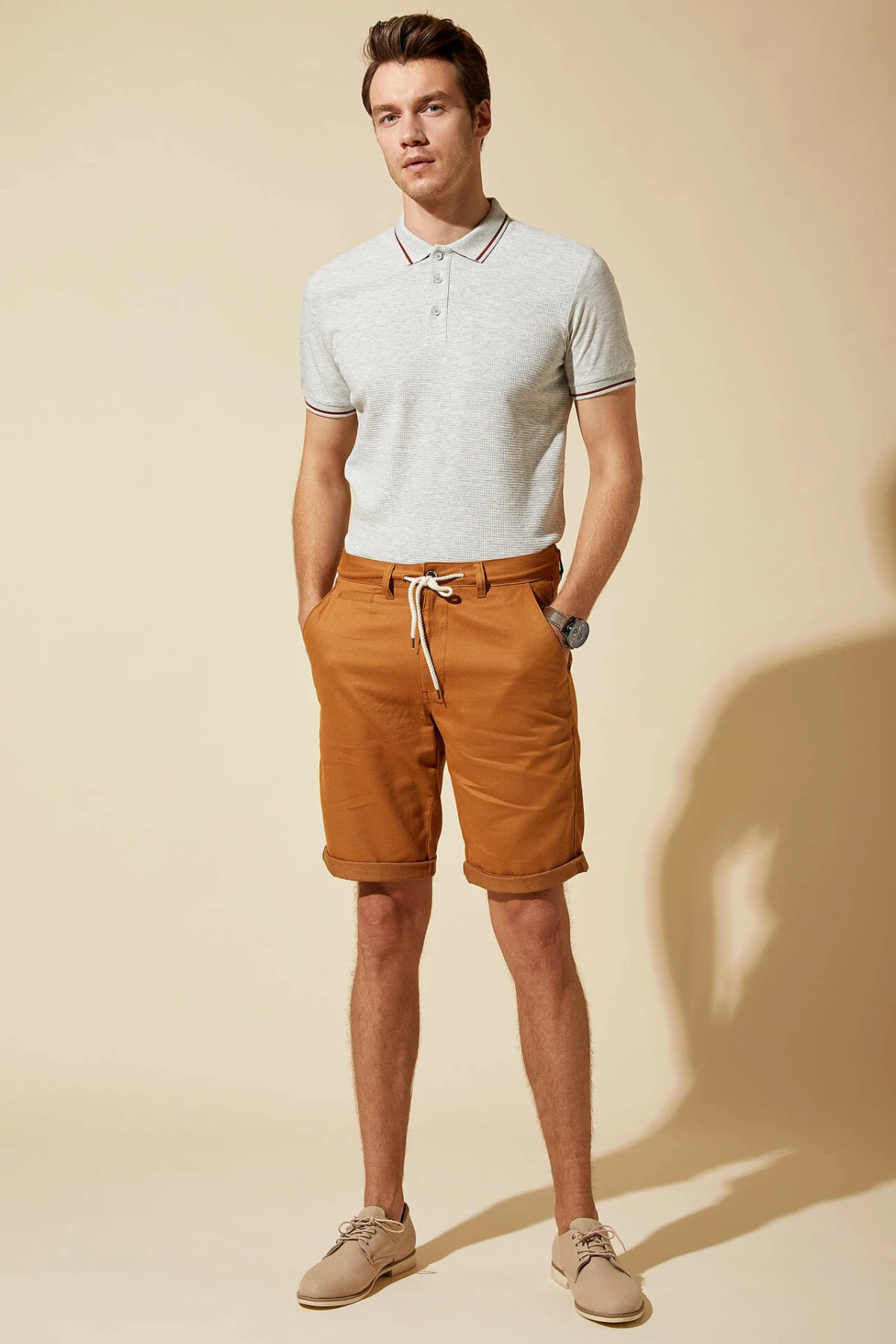 Pantalones cortos elegantes de verano para hombre de pantalones casuales hombre, pantalones cortos sueltos con cordones para Shorts L5727AZ19SM|Pantalones cortos| - AliExpress