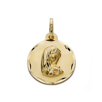 

Medal 18k gold Virgin Nina 19mm. [AA0574GR] -Customizable-RECORDING INCLUDED IN THE PRICE