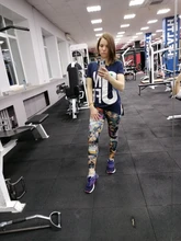 Women Leggings Running-Pants Fitness Digital Print Push-Up Workout High-Waist Stretch