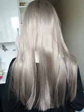 LANLAN-Peluca de cabello sintético para mujer, cabellera larga y Lisa, con flequillo de aire, natural y esponjoso, con botón interno