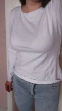 Women's T-Shirt Slim White Long-Sleeved Cotton Brand-New Pure-Tops for Female Thin Woman