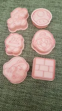 Molde de galletas de dibujos animados de Super Mario Bros para niños, calaveras de calabaza fantasma horneado en casa, accesorios, suministros de Halloween, regalo, 6 uds.