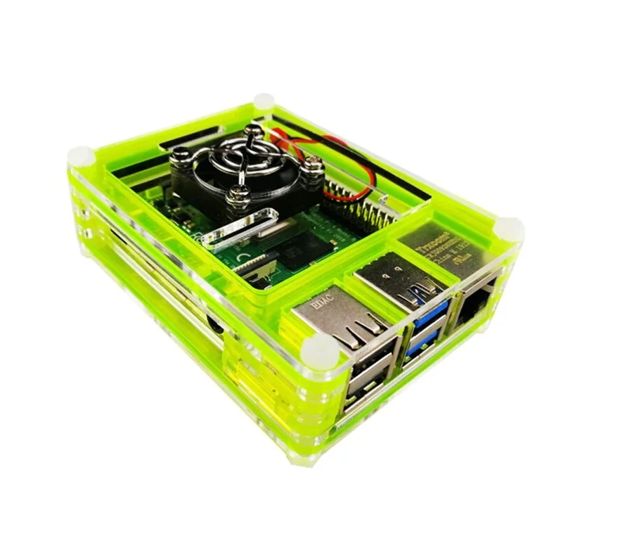 Для Raspberry Pi 4 Модель B акриловые 9-слойные чехол Clear охлаждающая коробка с игрушками крышка - Цвет: Verde Claro