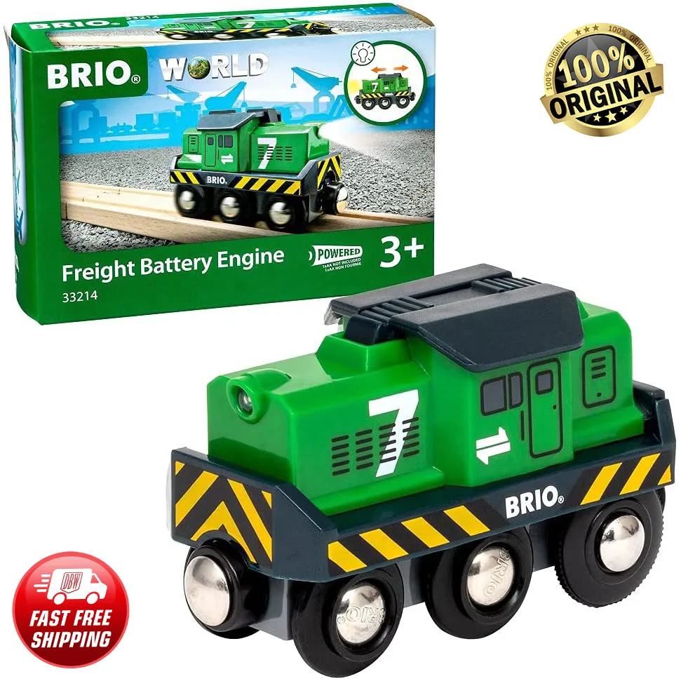 BRIO World 33214 - Freight Battery Engine - 1 Piece Wooden Toy Train Set  for Kids Age 3 and Up , Green