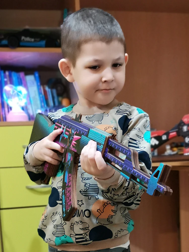 Деревянный автомат АК 47 Неоновый гонщик CS GO | Автомат Ak кс го (деревянная