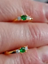 100% de Plata de Ley 925 auténtica para mujer y niña, Pendientes de circonita verde, Pendientes de plata y circonita para niña, cristal ostentoso, joyería fina