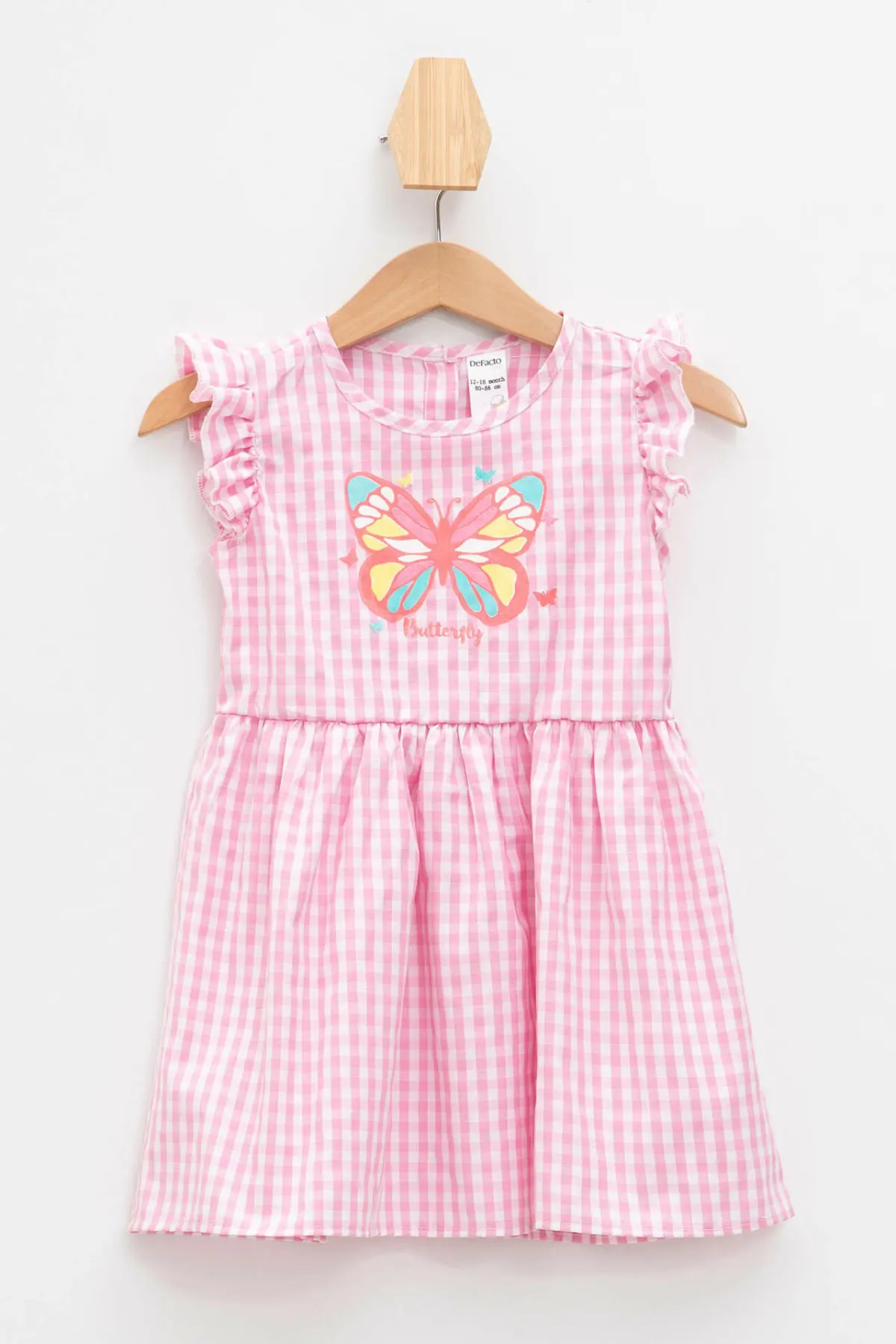 

DeFacto Summer Girl Knitted Dress Kids O-neck Pink Plaid Pattern Casual Clothes Girls Pleated Comfort Dresses Lovely-L7874A219HS