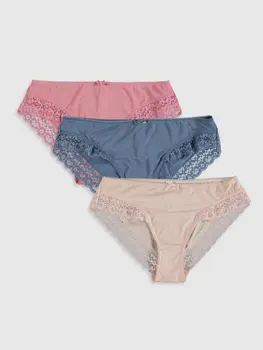 

Lace Detail Classic Panties 3'Lü