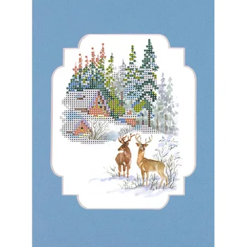 

142/BP sets for embroidery with beads and Passepartout matrenin Posad 'Winter Hotel '24*26 cm