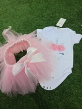 Bebé niña un año vestido lindo 1, primer cumpleaños traje chica vestido de Bebé Ropa de verano de encaje de niña de fiesta con conjuntos de tutú 3 uds ropa