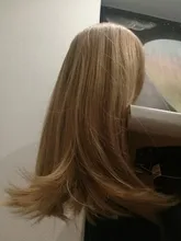 La Sylphide-Peluca de pelo largo sintético liso para mujer, de raíz marrón oscuro, ombré, marrón, con flequillo, Cosplay, Halloween