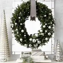 Ebruli Silver Balls Gorgeous Christmas Door Wreath forty-five cm Custom design