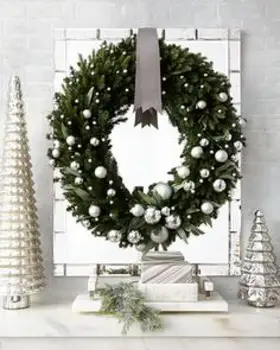 

Ebruli Silver Balls Gorgeous Christmas Door Wreath forty-five cm Custom design Garland Home Door Wall Decor Prop Wedding Party