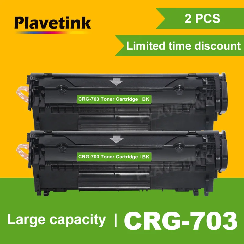 

Plavetink 2pcs Black Toner Cartridge CRG 703 CRG-703 Compatible for Canon LBP-2900 LBP2900 LBP-3000 LBP3000 Laser Printer