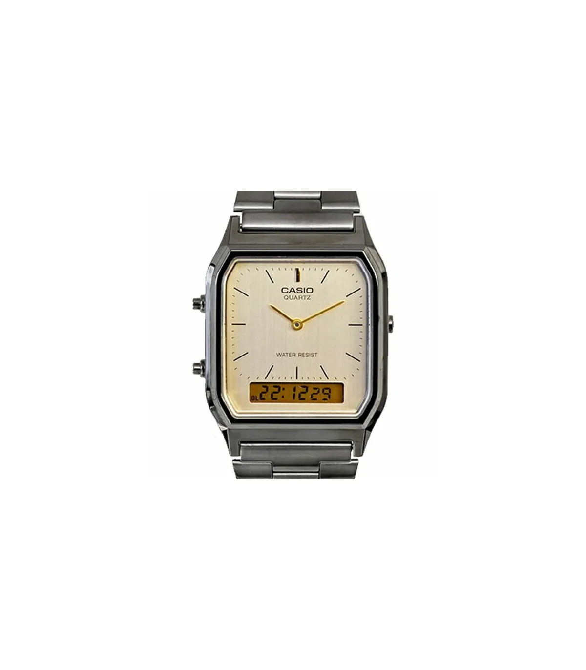 Casio VINTAGE EDGY AQ 230GG 9B unisex quadrante analogico e digitale ora  doppia sveglia|Digital Watches| - AliExpress