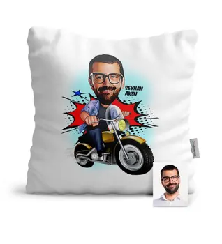 

Personalized Biker Cartoon Satin Pillow-1