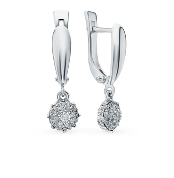 

Gold earrings with diamonds sunlight sample 585