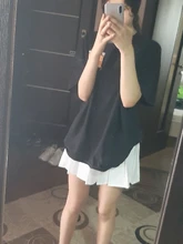 Minifalda plisada para mujer, Falda corta de cintura alta acampanada blanca y roja para chica patinadora de verano