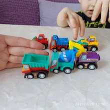 6 uds juguete de modelo de coche atrás coche vehículo móvil camión de bomberos modelo Taxi chico Mini juguetes regalo Diecasts juguete para los niños