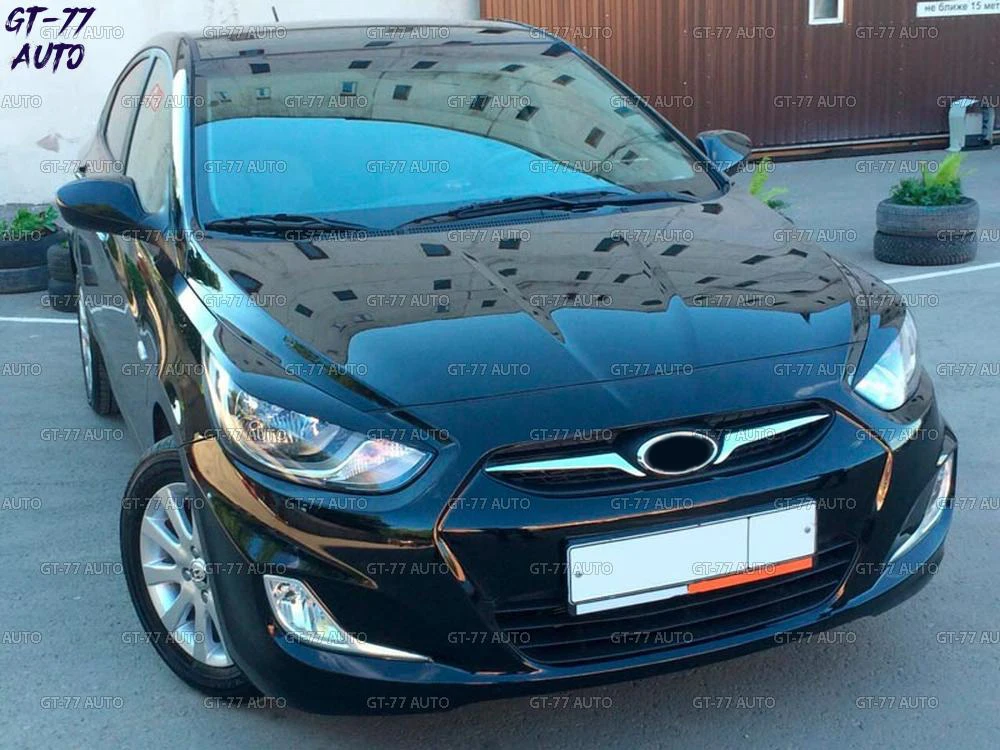Накладки на передние фары для hyundai Solaris 2011-2013 реснички 1 комплект/2 шт внешний материал ABS пластик Стайлинг