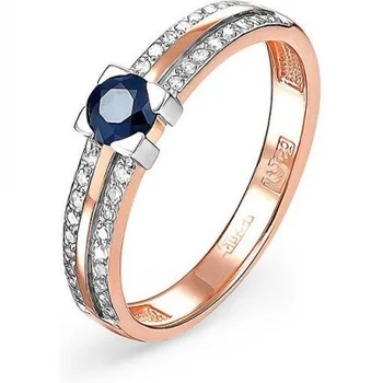 

Kabarovsky ring with sapphire and diamonds in red gold