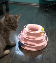 3 Levels Pet Cat Toy Tower Tracks Disc Interacitve Cat Toys Ball Training Amusement Plate