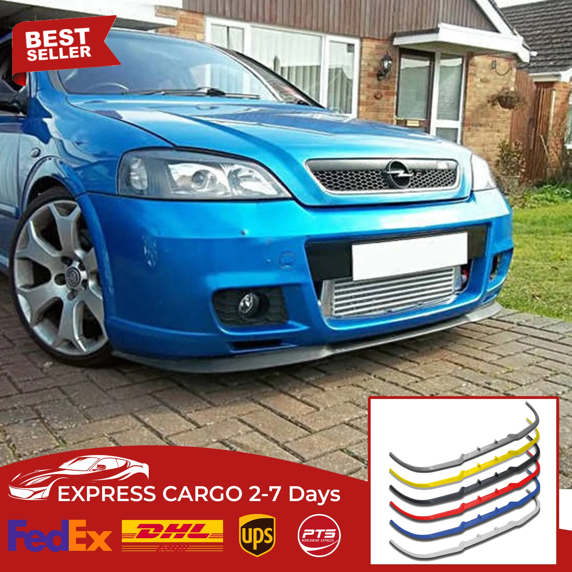 

For Opel Vauxhall Astra G MK4 4 98-05 CUPRA R FRONT SPOILER BUMPER LIP Euro Spoiler Lip Universal 3 pcs Body Kit