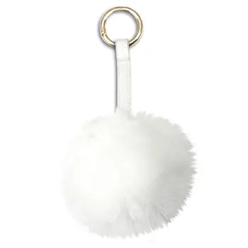 

Plush keychain Pompon White