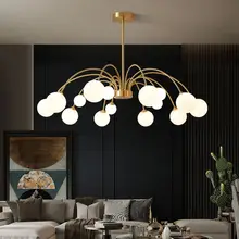  LED Chandelier For Living Room Bedroom Dining Room Kitchen Ceiling Pendant Lamp Modern Nordic Gold Copper Style Design G9 Light 
