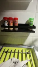Bathroom Shelf Storage-Rack Adhesive Black Shower Stainless-Steel Shampoo Kitchen 20cm