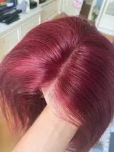 Recto Borgoña Bob corto parte de encaje pelucas de cabello humano 99J 13X2 T malla con división pelucas brasileñas 180% de densidad pelucas de encaje para las mujeres