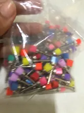 40 unids/lote de materiales de laboratorio Dental, cierre de nailon colorido, pequeño pulidor de pulido plano, cepillos de Prophy, producto de dentista, herramienta al por mayor