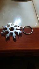 Llave de copos de nieve multifuncional, herramienta portátil para exteriores, forma octogonal, 18 en 1, llave multifuncional con anillo