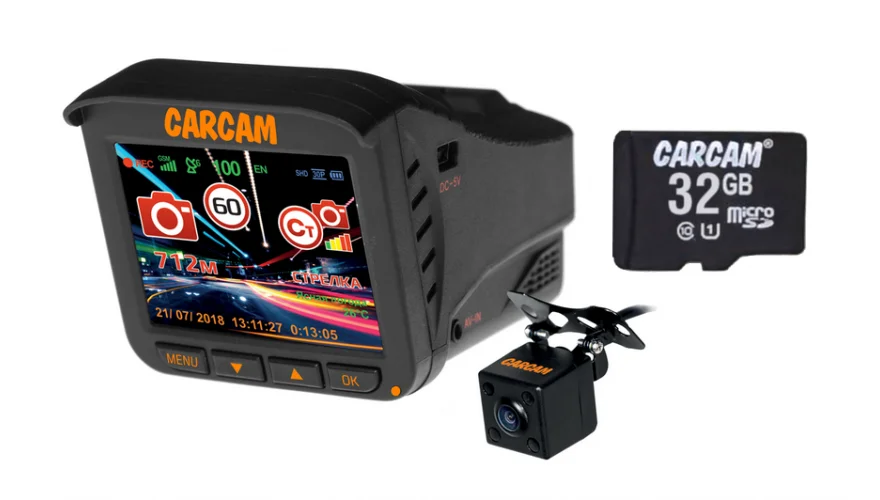 Автомобильный видеорегистратор с радар-детектором 5 в 1 CARCAM COMBO 5S 32GB