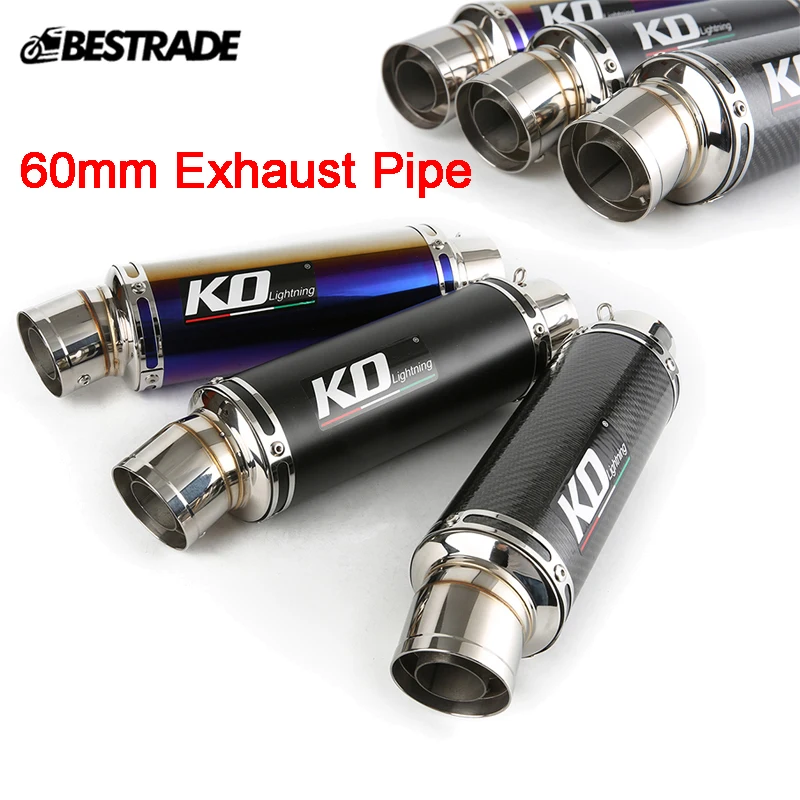 360Mm/450Mm Lunghezza Moto Universale 60Mm Silenziatore Di Scarico Tubo Silenziatore Tubo Con Db Killer In Acciaio Inox Slip On Tips