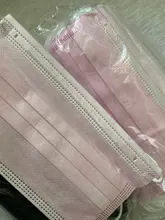 Mascarilla desechable rosa para adultos, de 3 capas máscara moderna para las orejas con sujeción, para trabajo exterior, 10/100 Uds.