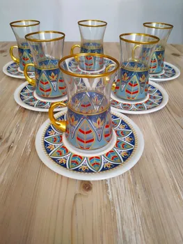 

Ethnic Indian Style Turkish Tea Set With Holder