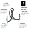 Size #8 #6 #4 Black Nickle Short Shank Cutting Blade Forged High Quality Treble Fishing Hooks Fishing Tackle FH38HP30 ► Photo 2/6