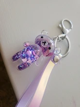 Llavero líquido de oso brillante con arena movediza, llavero acrílico con llavero, mochila con colgantes para parejas, mujeres, hombres, novios, regalo