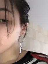 Cruz hueca-pendientes colgantes de Metal, joyería, Pendientes de gota geométricos, Harajuku, AXYD