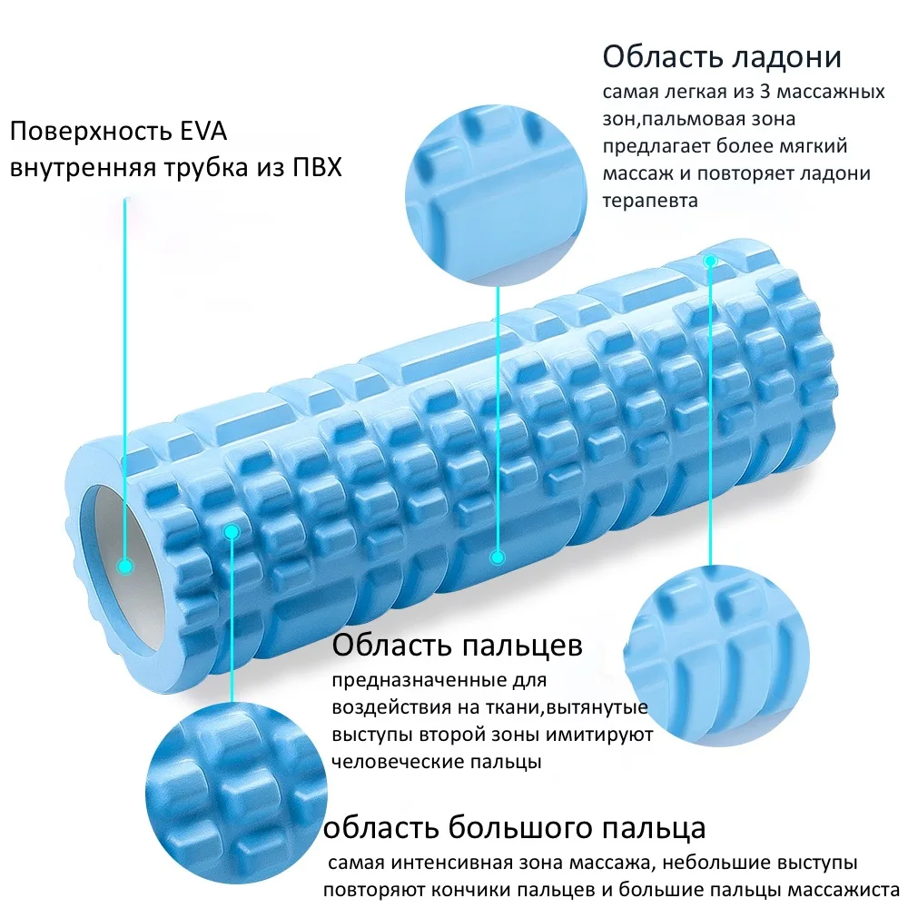 Ролик из пены для йоги Спортивная стойка фитнеса EVA массажа спины массажер