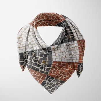 

Else Brown White Black Broken Marble Stones 3d Printed Square Rayon Fabric Neck Head Floral Pattern Scarf Scarves Women Hijab