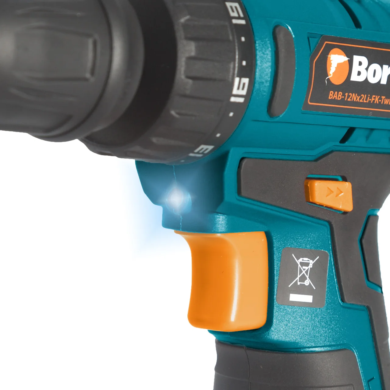 Дрель-шуруповерт аккумуляторная Bort BAB-12Nx2Li-FK-Twin (Li-ion аккумулятор 12 в 1,3А.ч, съемный патрон, 2 скорости, кейс))