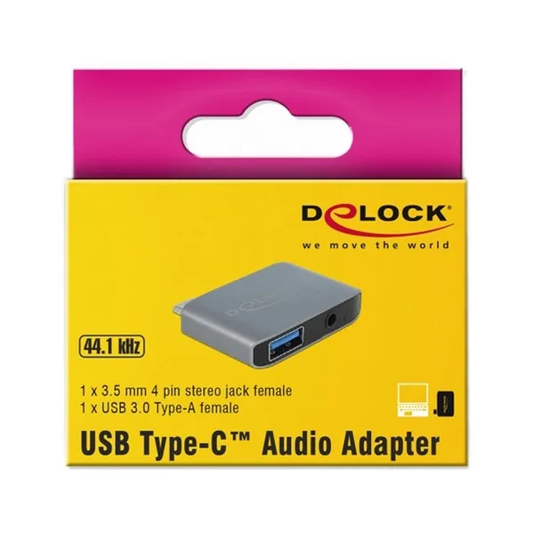 Аудио разъем адаптер DELOCK 63965 USB-C USB 3,0 Антрацит