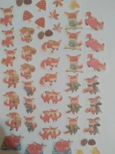 45 unids/pack de Fox zorro lindo y Hojas de arce de la etiqueta engomada de papel artesanías adhesivas palo etiqueta de la computadora portátil DIY decoración niños regalo de papelería
