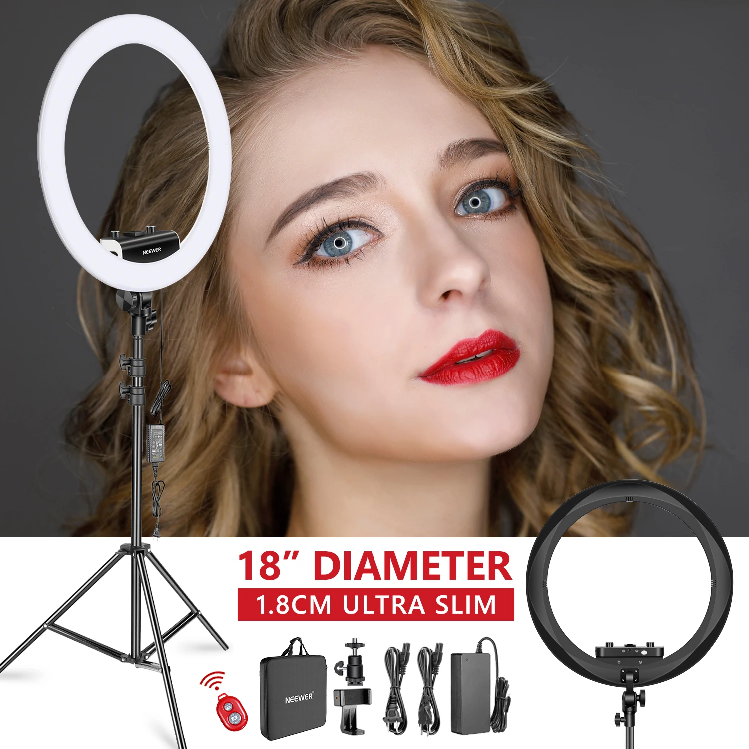 Neewer Ring Light Kit [upgraded Version1.3cm Ultra Slim]18 Inches